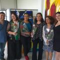 Mila, Malena, Beatriz, Ana María, Mecha y Marcelo